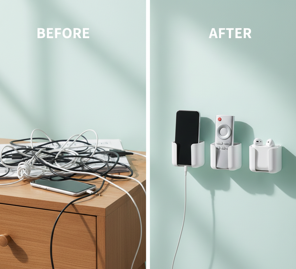 Wall Mounted Mobile & Remote Holder | Self-Adhesive (4 pcs)