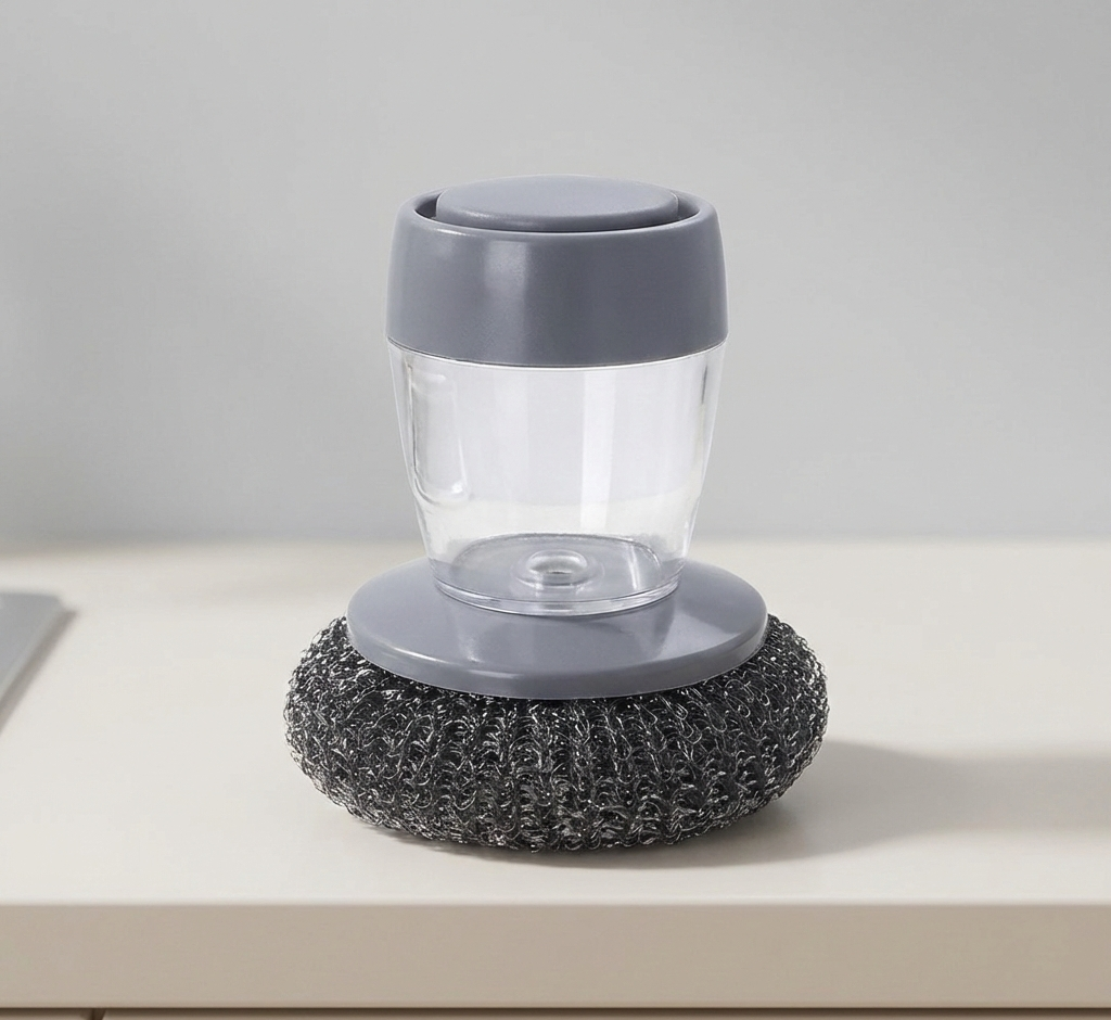 Soap Dispensing Dish Cleaning Brush | Built-In Liquid Dispenser Scrubber